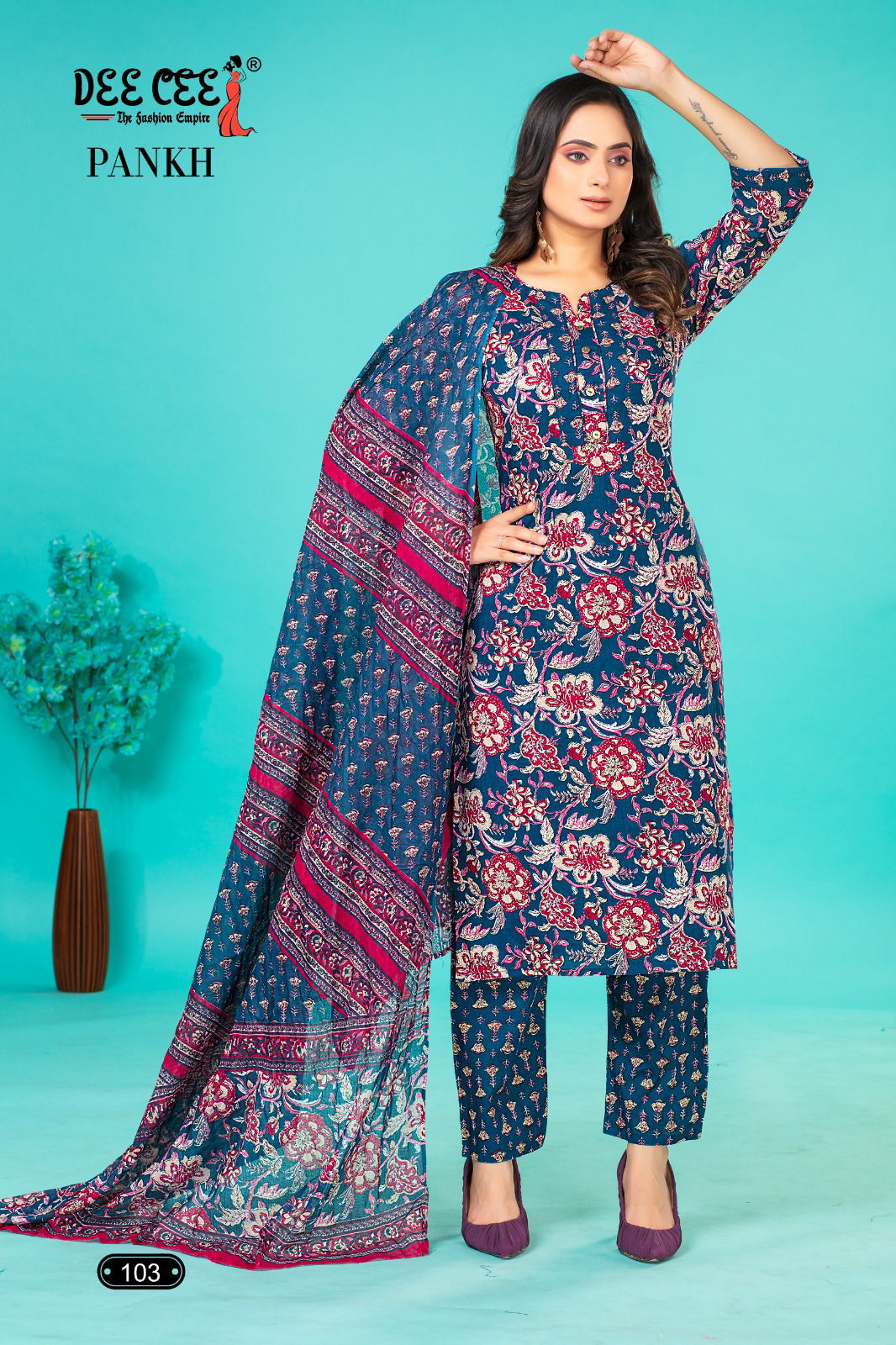Pankh By Deecee Cambric Cotton Kurti With Bottom Dupatta Wholesale Price In Surat